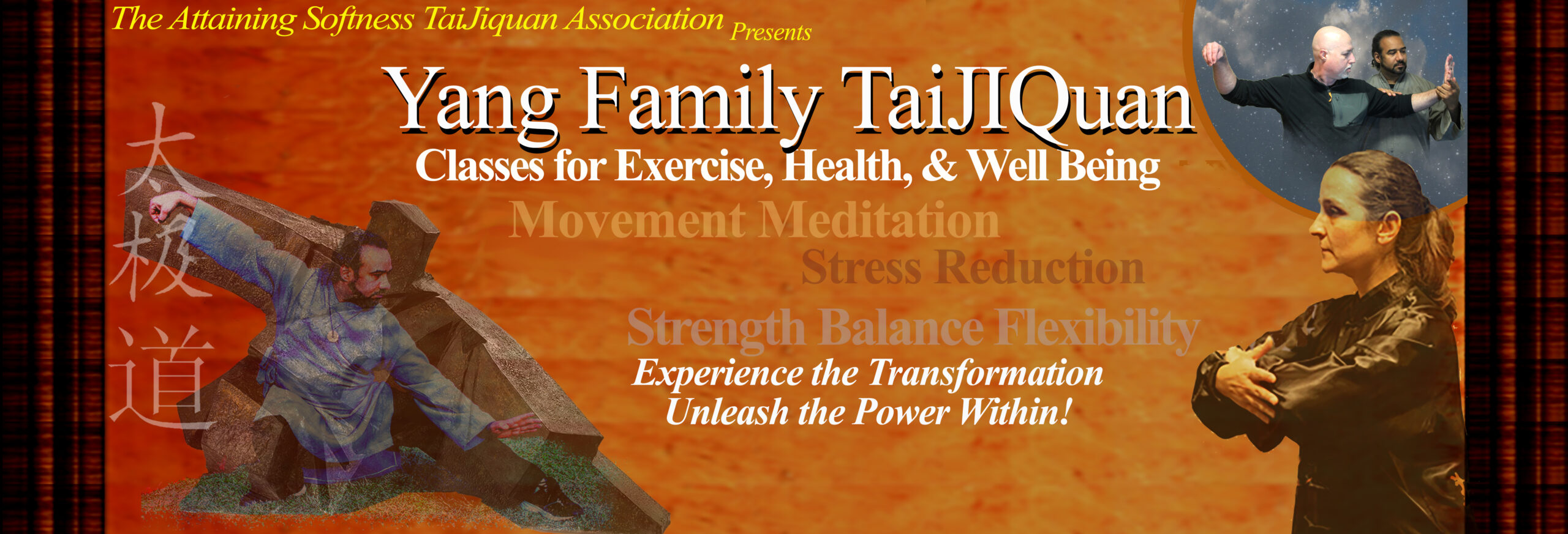 TaiJi (Tai Chi) Practitioners demonstrating martial arts for fitness and health.
